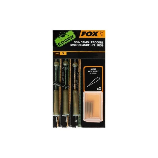 FOX EDGES™ 50lb Camo Leadcore Kwik Change Heli Rigs 3 FOX EDGES™ 50lb Camo Leadcore Kwik Change Heli Rigs