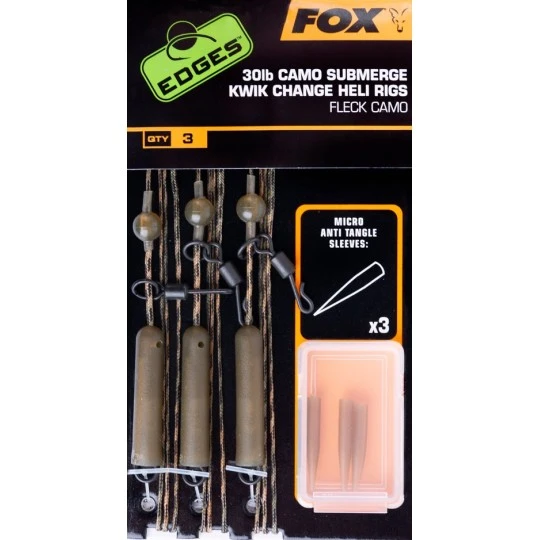 FOX EDGES™ Submerge Camo Leader Heli Rigs Kwik Change 30lb 3 FOX EDGES™ Submerge Camo Leader Heli Rigs Kwik Change 30lb