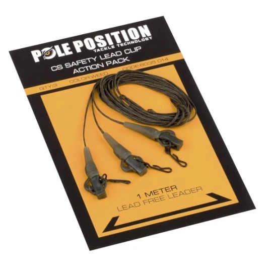 Strategy POLE POSITION CS LEADCLIP LEADER SET / 65LB / SILT - WEED 3 Strategy POLE POSITION CS LEADCLIP LEADER SET / 65LB / SILT - WEED